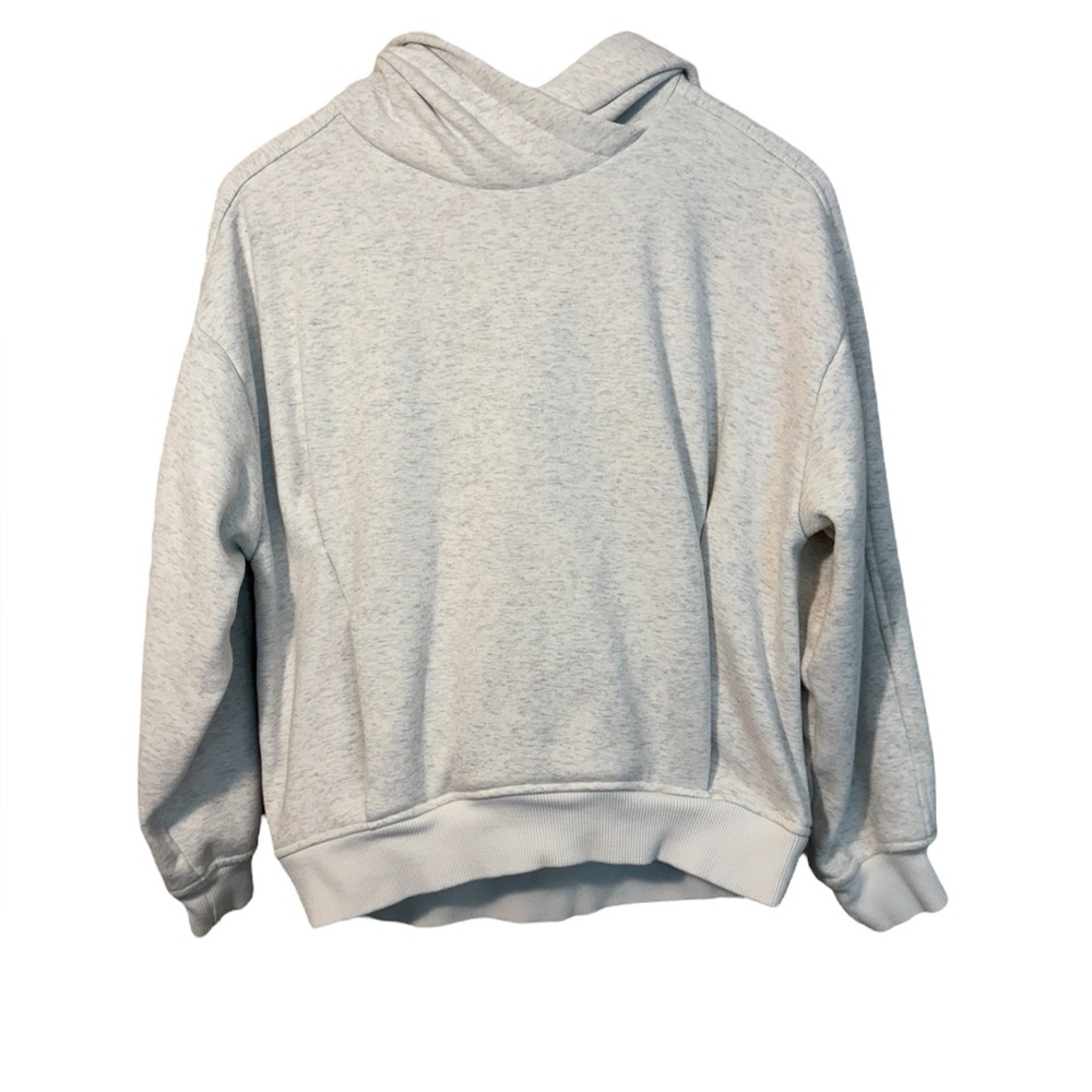 Athleta Women’s Sweatshirt Hoodie Pullover Gray‎ Front Kangaroo Pocket size S